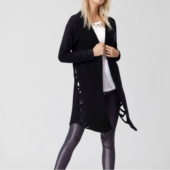 LNA Brushed River Crisscross sides Cream Open Front Long Sleeve Cardigan small - Picture 1 of 15